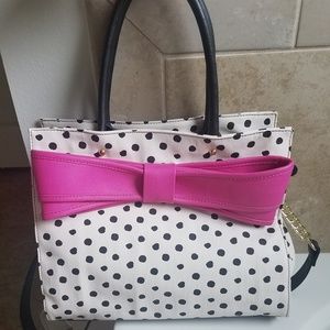 Betsy Johnson White Polka Dot Crossbody Bag